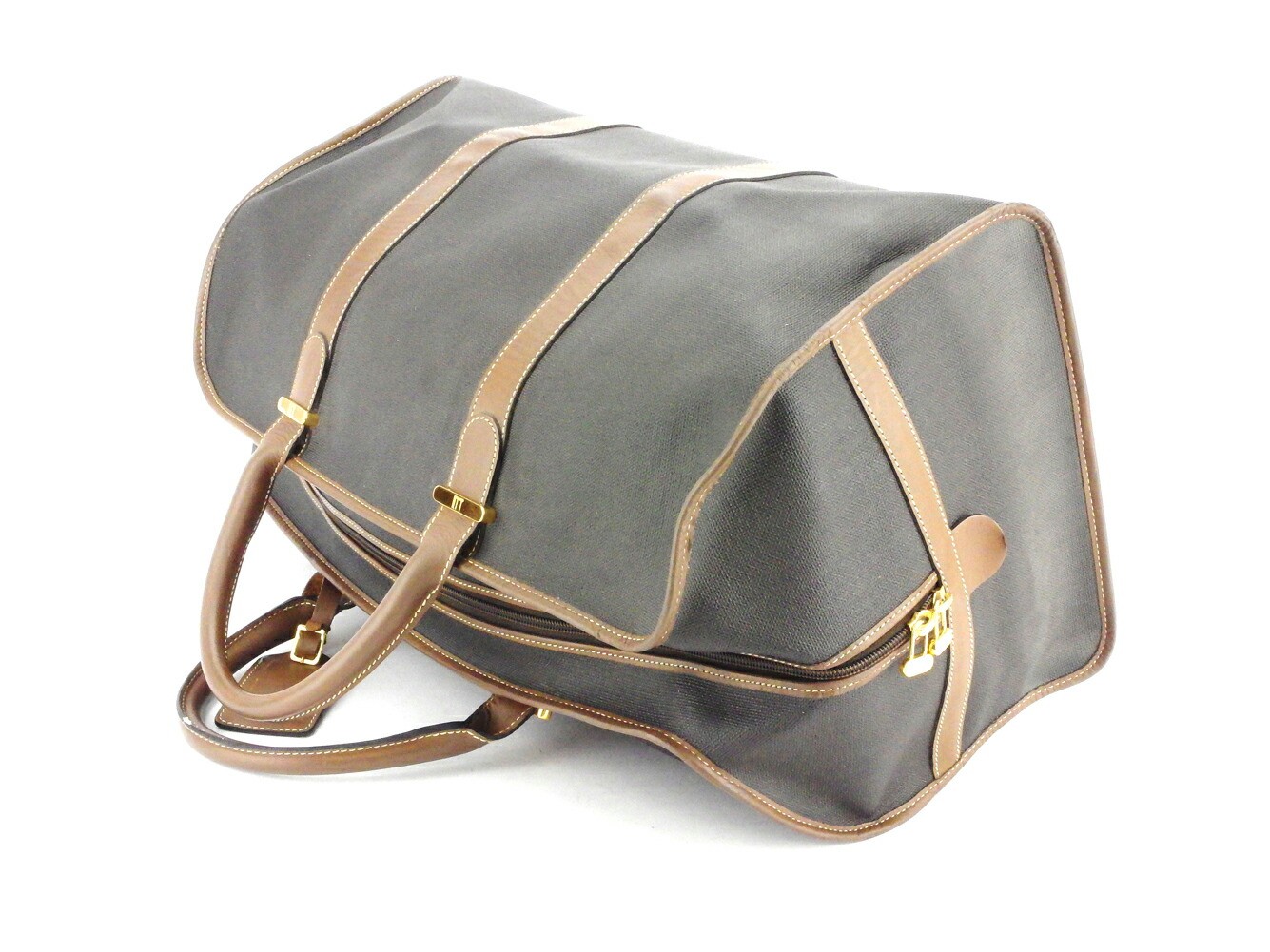 Dunhill Boston bag Black brown gold Women Authentic secondhand