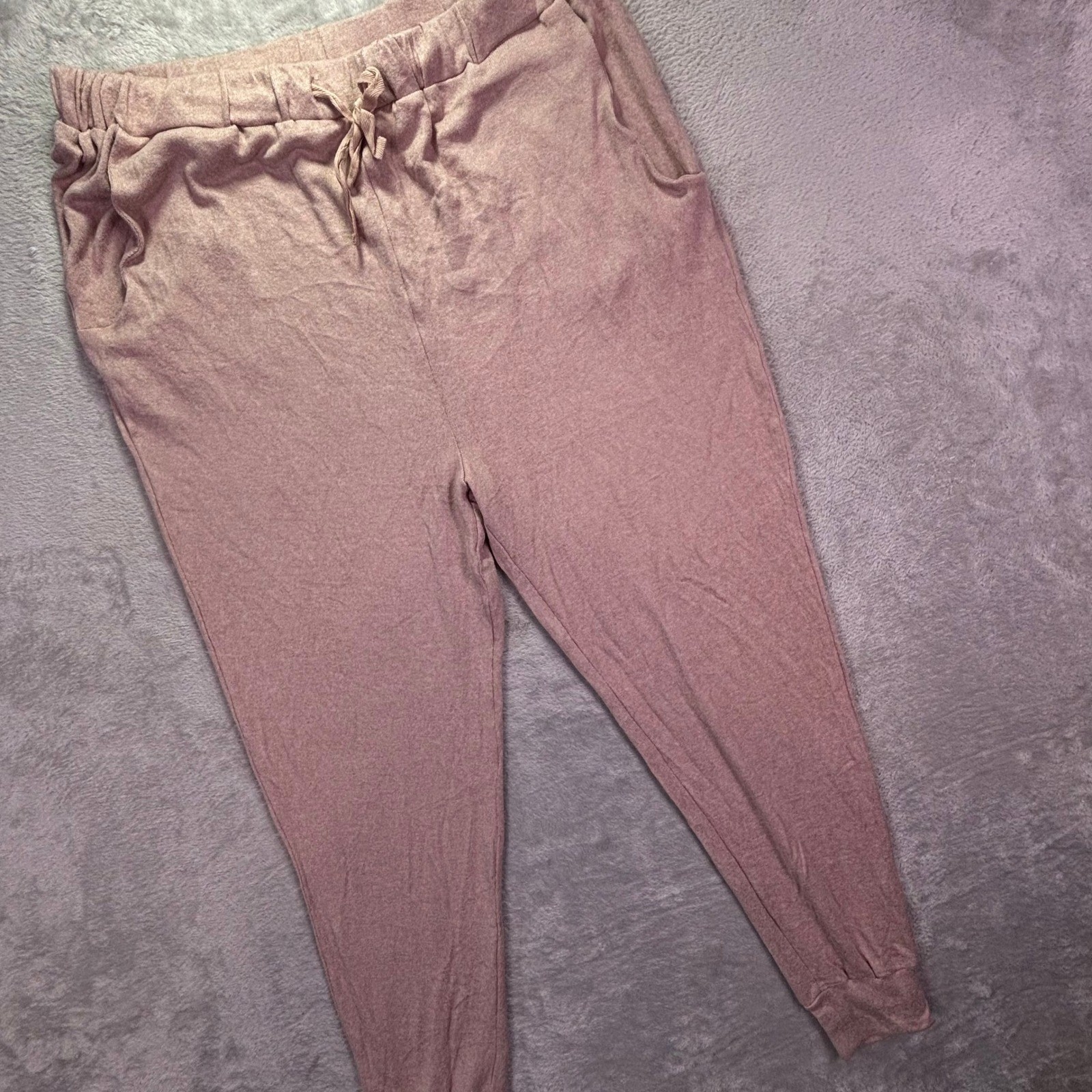 NWT Frederick\'s of Hollywood Women Jogger M Mauve Pink Keily Knit Lounge Pants