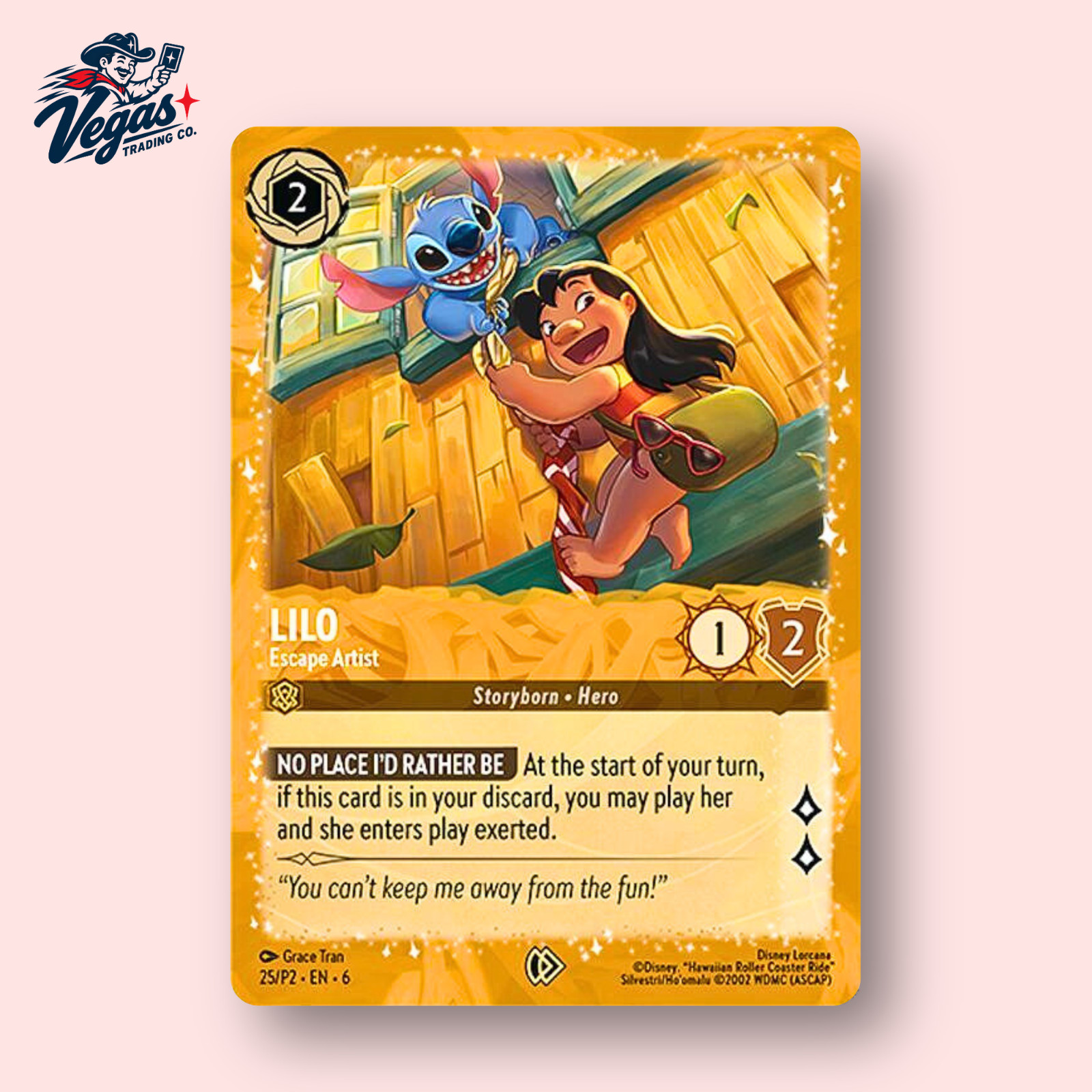 Lilo Escape Artist 25/P2 Promo Glimmer Foil Azurite Sea Disney Lorcana