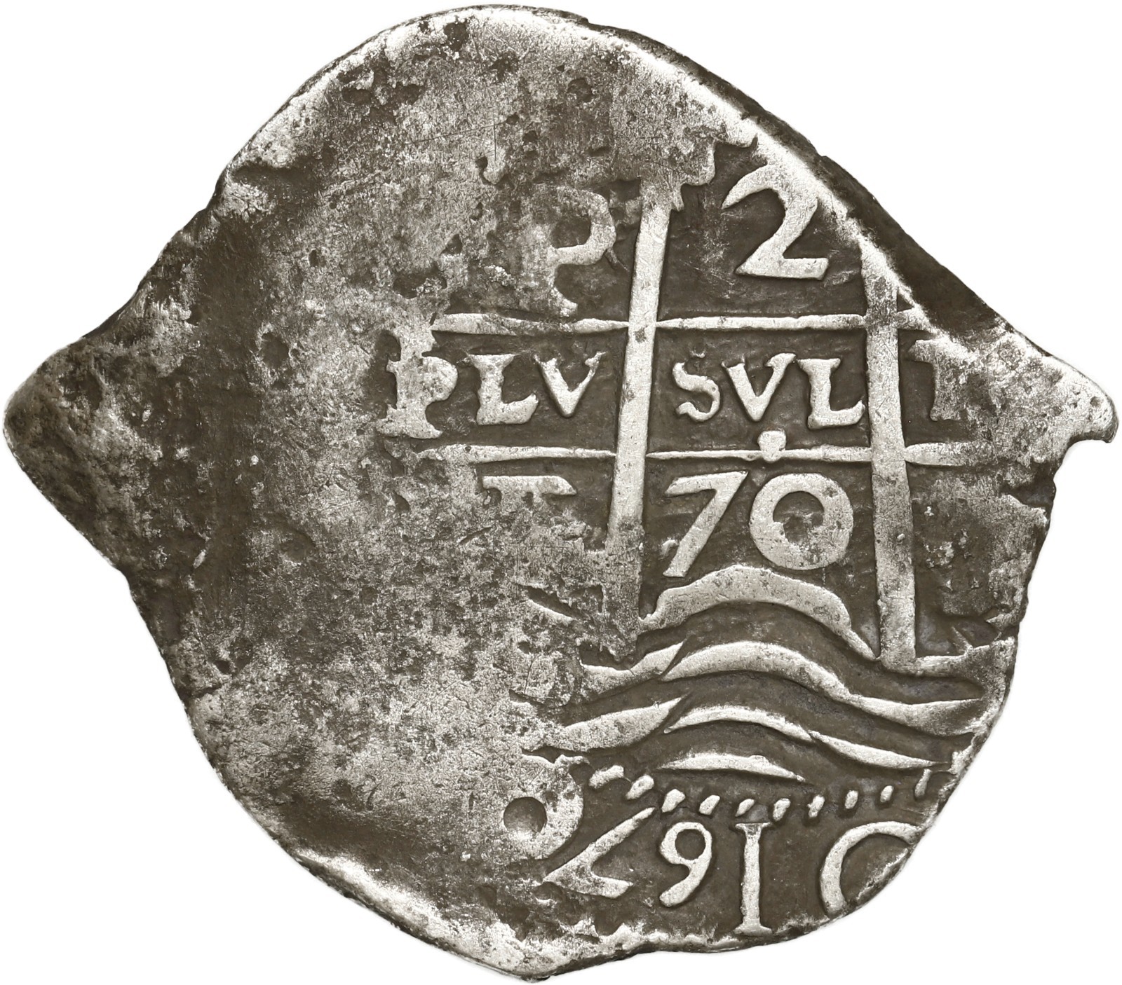 BOLIVIA, Potosí, cob 2 reales, 1670 E.