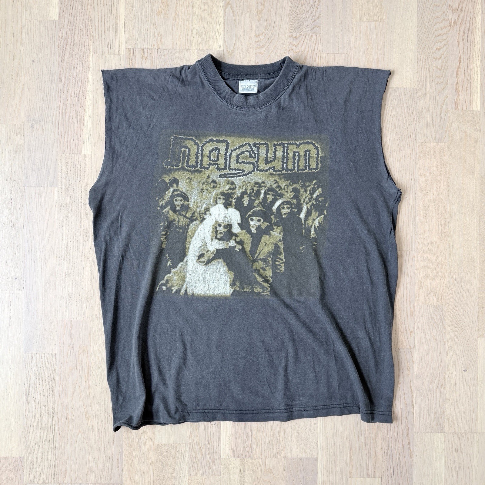 Vintage Nasum T-Shirt Swedish Grindcore Earache Band Sleeveless Punk Metalcore