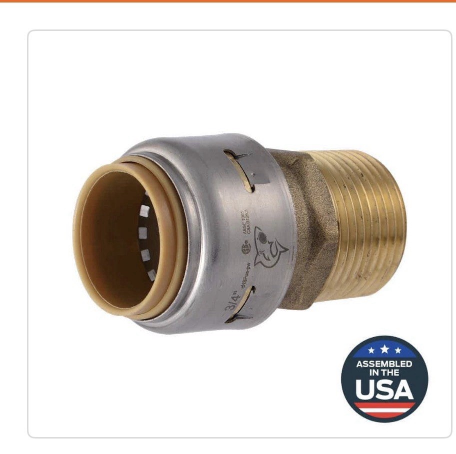 Sharkbite MAX UR134A, 3/4-in. x 3/4-in. Push-to-Connect Male Adapter