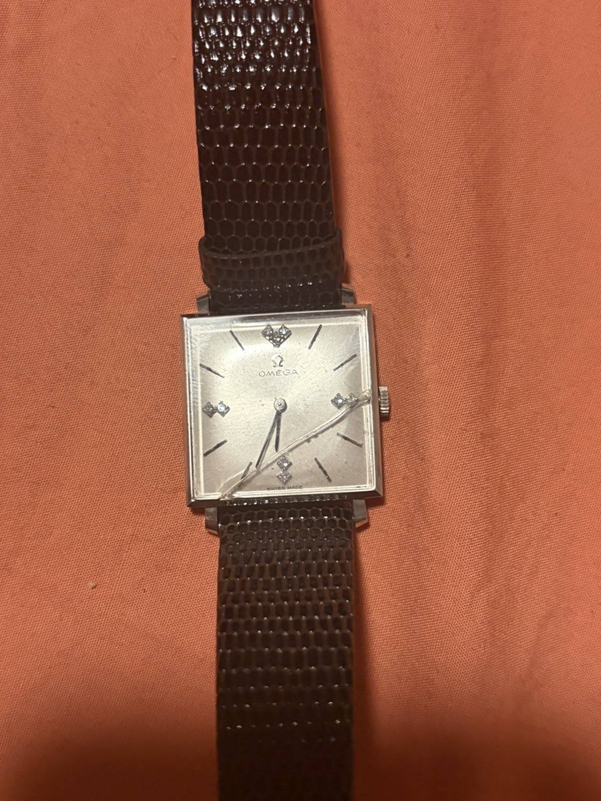 Vintage Omega 620 / D6624 Solid 14k White Gold Diamond Dial Watch Vintage Omega 620 / D6624 Solid 14k White Gold Diamond Dial Watch