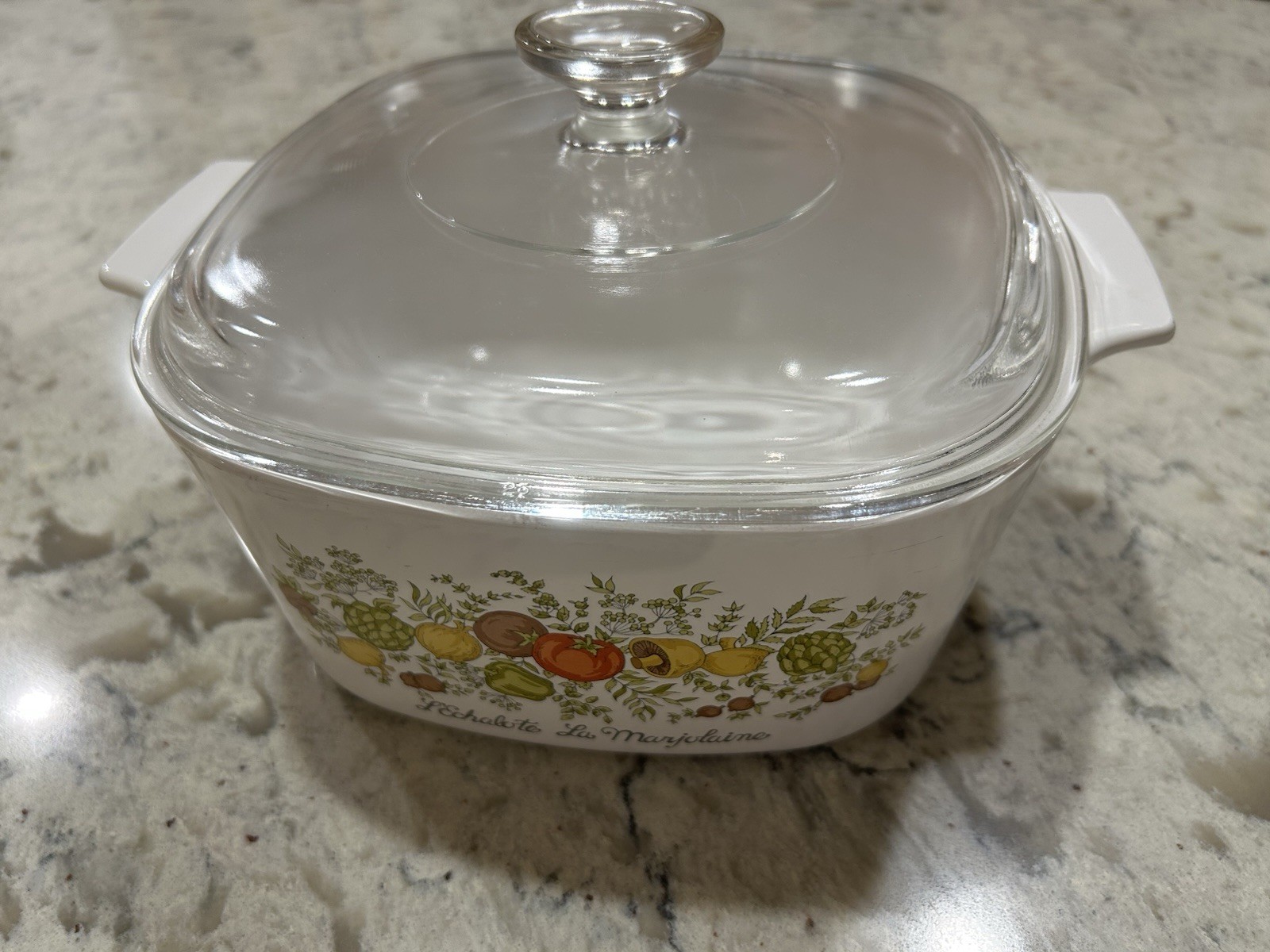 RARE VINTAGE CORNING WARE 3 QUART CASSEROLE DISH W/ PYREX A9C LID-SPICE OF LIFE