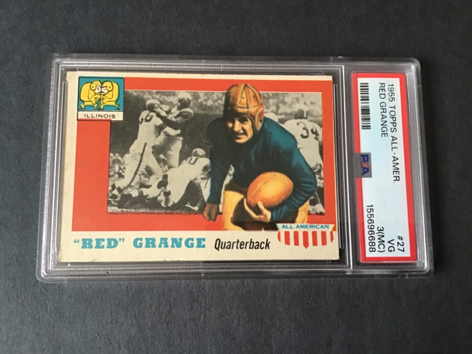 1955 Topps All American Red Grange #27 PSA 3 MC 1955 Topps All American Red Grange #27 PSA 3 MC
