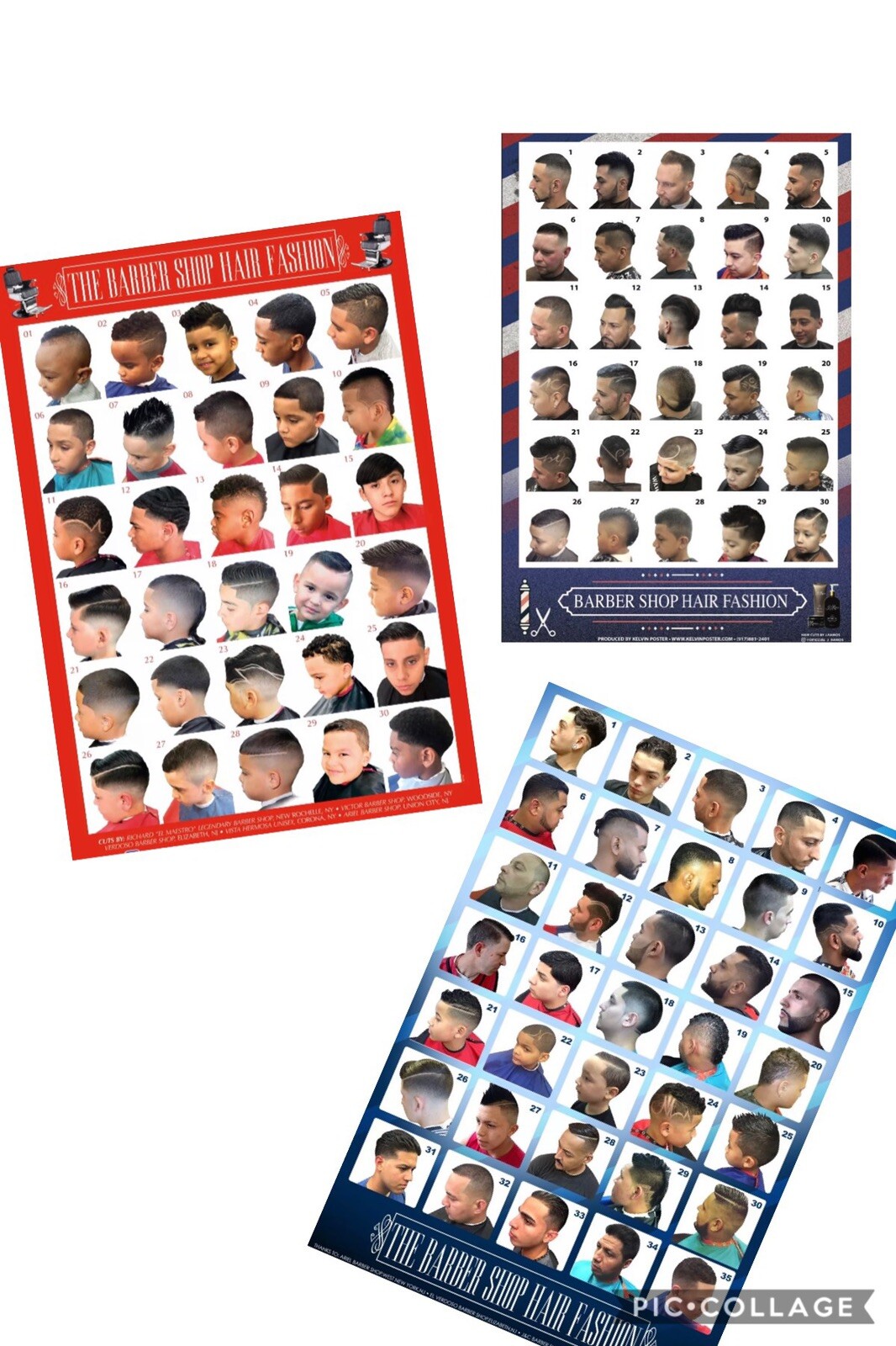 24 X 36 BARBER SHOP POSTER Combo For & MEN YOUHT AND KIDS HISPANIC