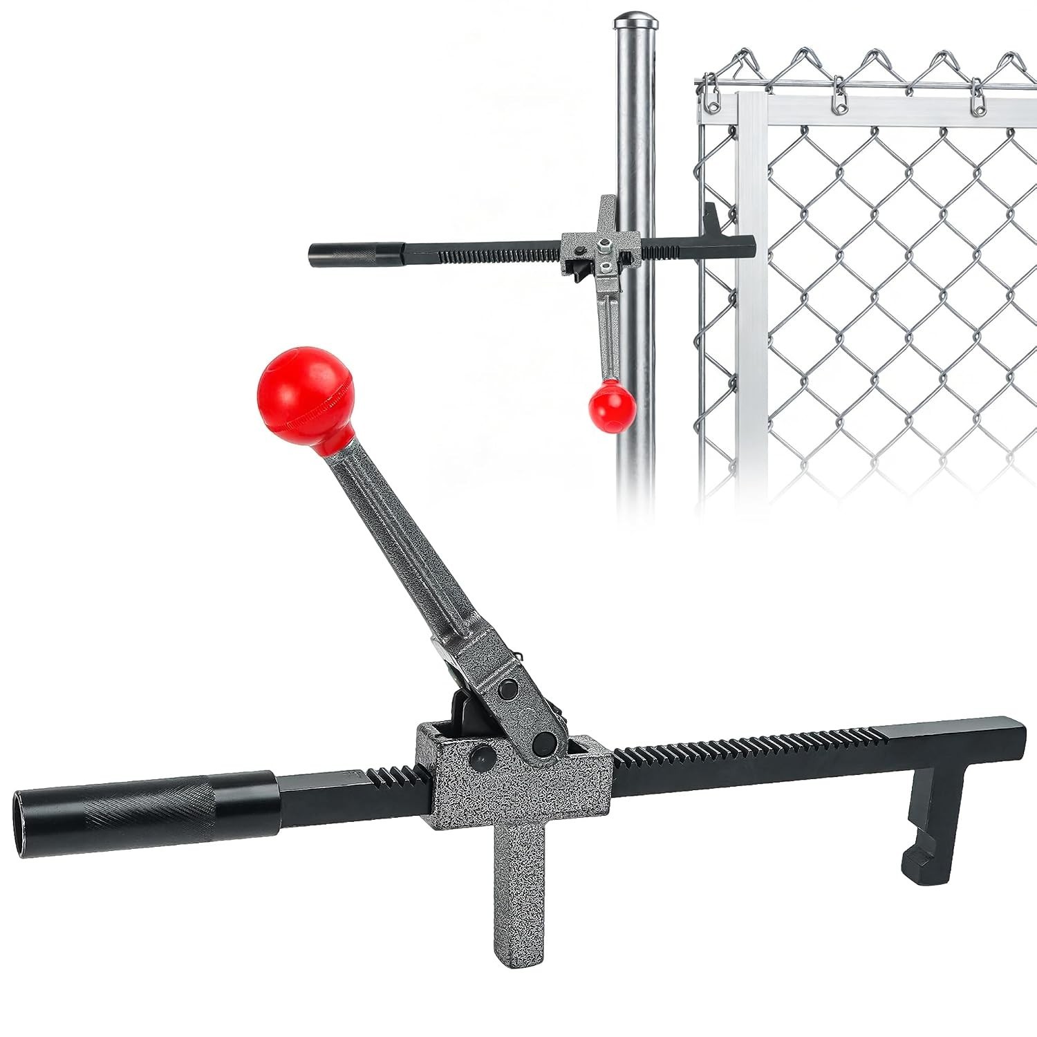 Chain Link Fence Stretcher - Heavy Duty Ratcheting Wire Fence Tightener & Puller Chain Link Fence Stretcher - Heavy Duty Ratcheting Wire Fence Tightener & Puller