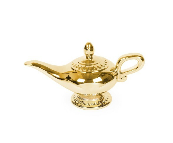 Disney Aladdin's Magic Lamp Bank Metalic Gold Ceramic Disney Aladdin's Magic Lamp Bank Metalic Gold Ceramic