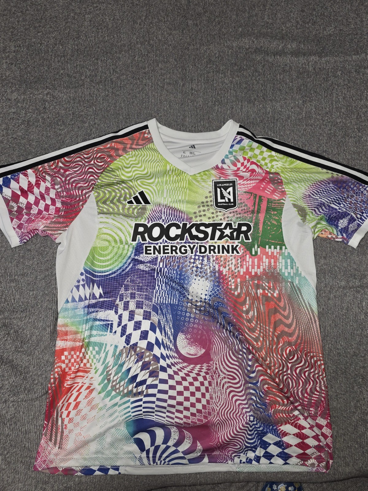 Adidas Los Angeles FC LAFC MLS Soccer Jersey Rockstar Energy Drink Size XL