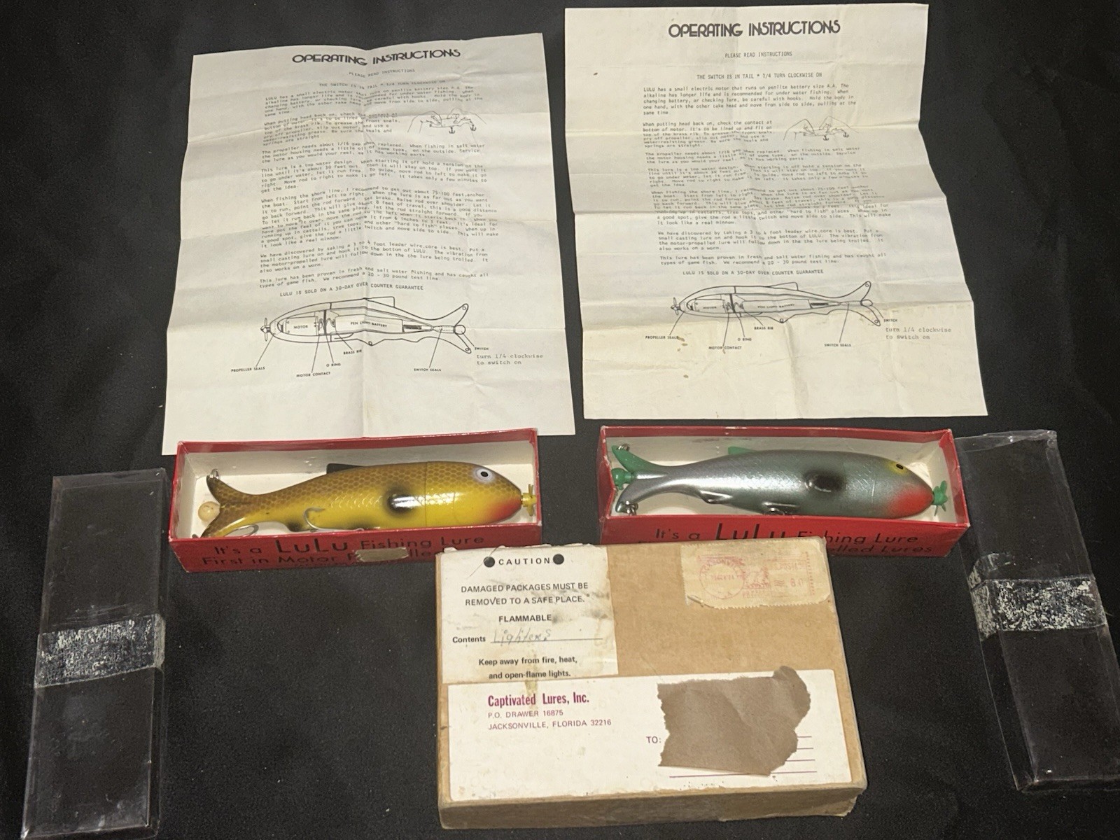 vintage LuLu Motor-Propelled Fishing Lures made by Captivated Lures, Inc. USA