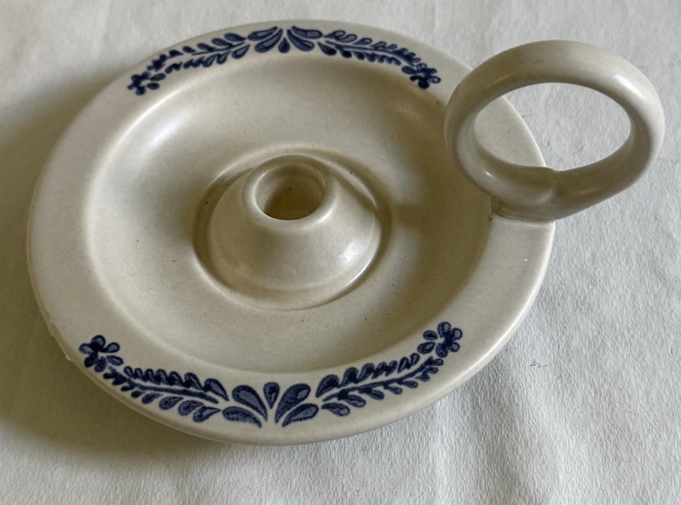 Vintage Pfaltzgraff Yorktowne Stoneware Chamberstick Candleholder 6 1/2\