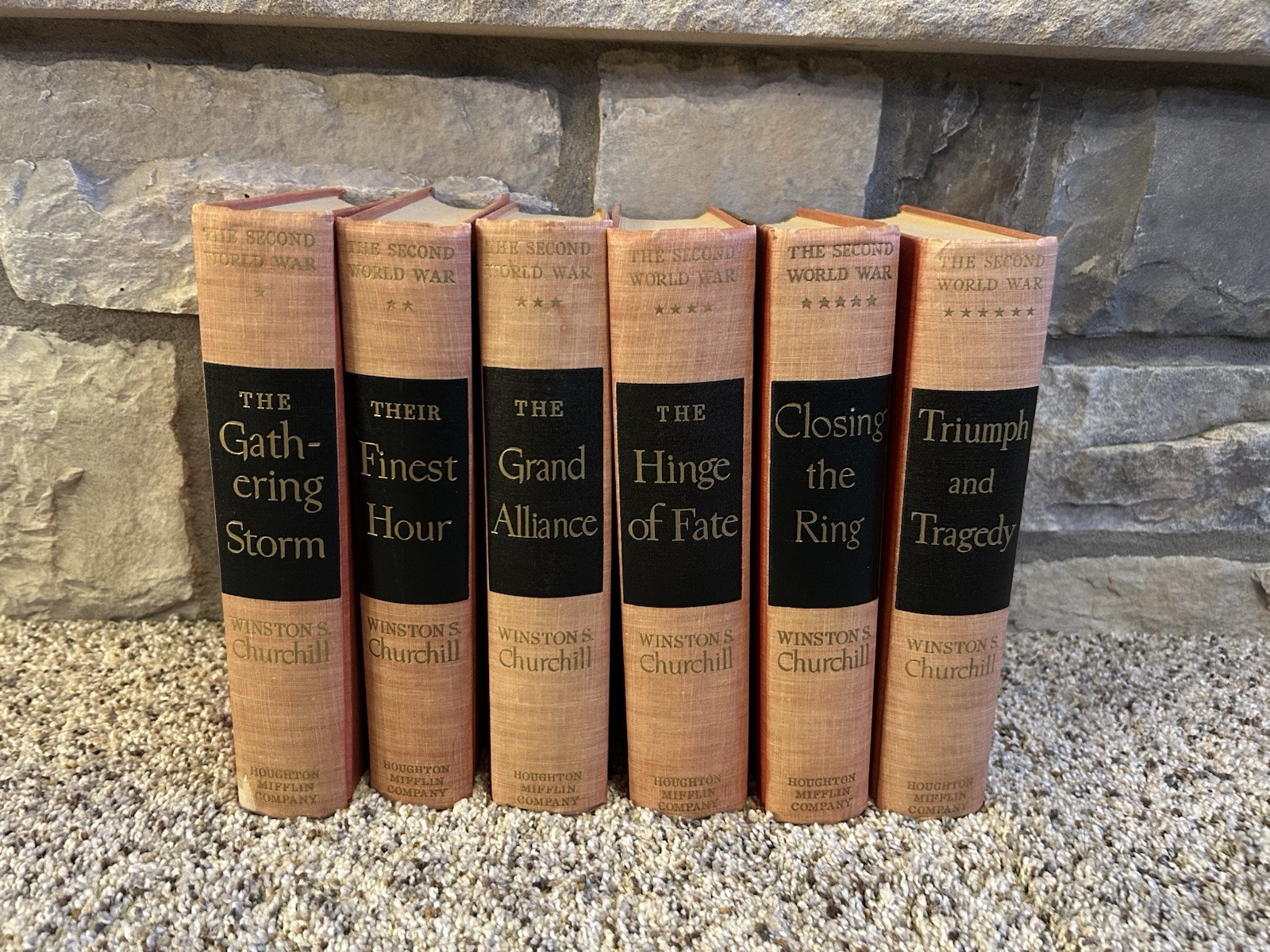 Winston Churchill THE SECOND WORLD WAR Full Set Of 6 HC Books 1948-1953 J26