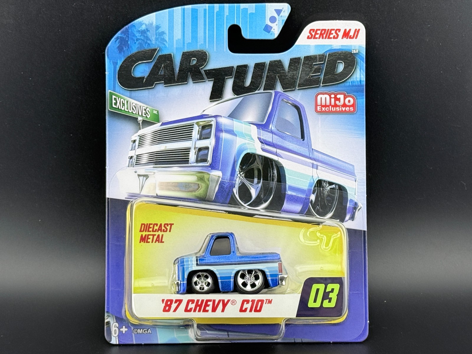 CarTuned 1987 Chevrolet C10 Blue #03 Mijo Exclusive Series 1 1/64