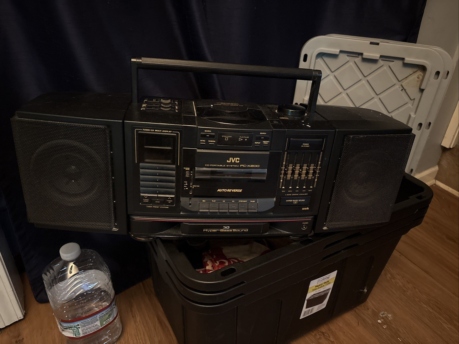 Vintage JVC PC-X200 Boombox With CD Cassette Auto Reverse Hyper-Bass & Equalizer