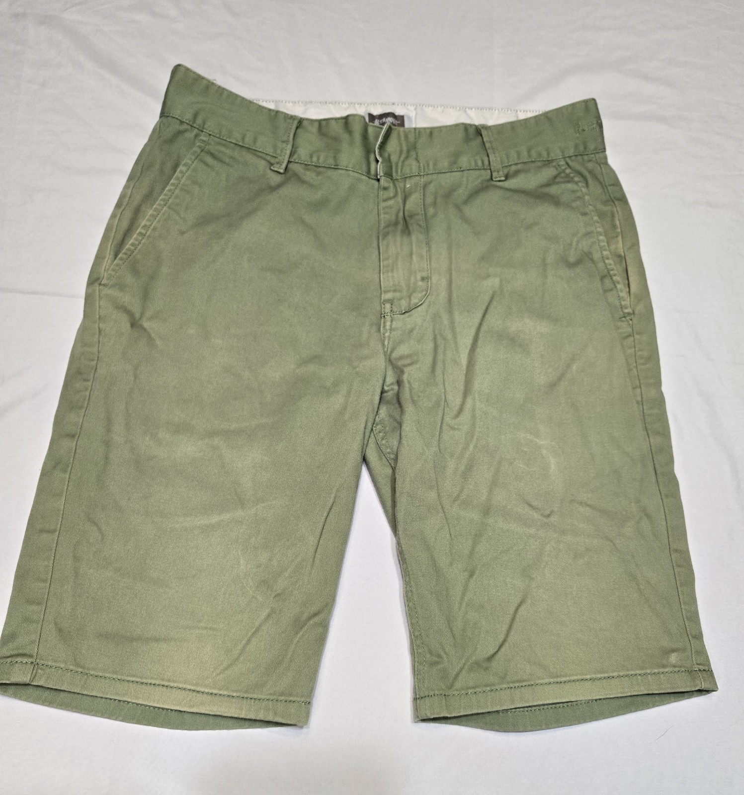 Altamont Davis Mens Faded Olive Green Chino Shorts 30x10 Cotton *see Pics