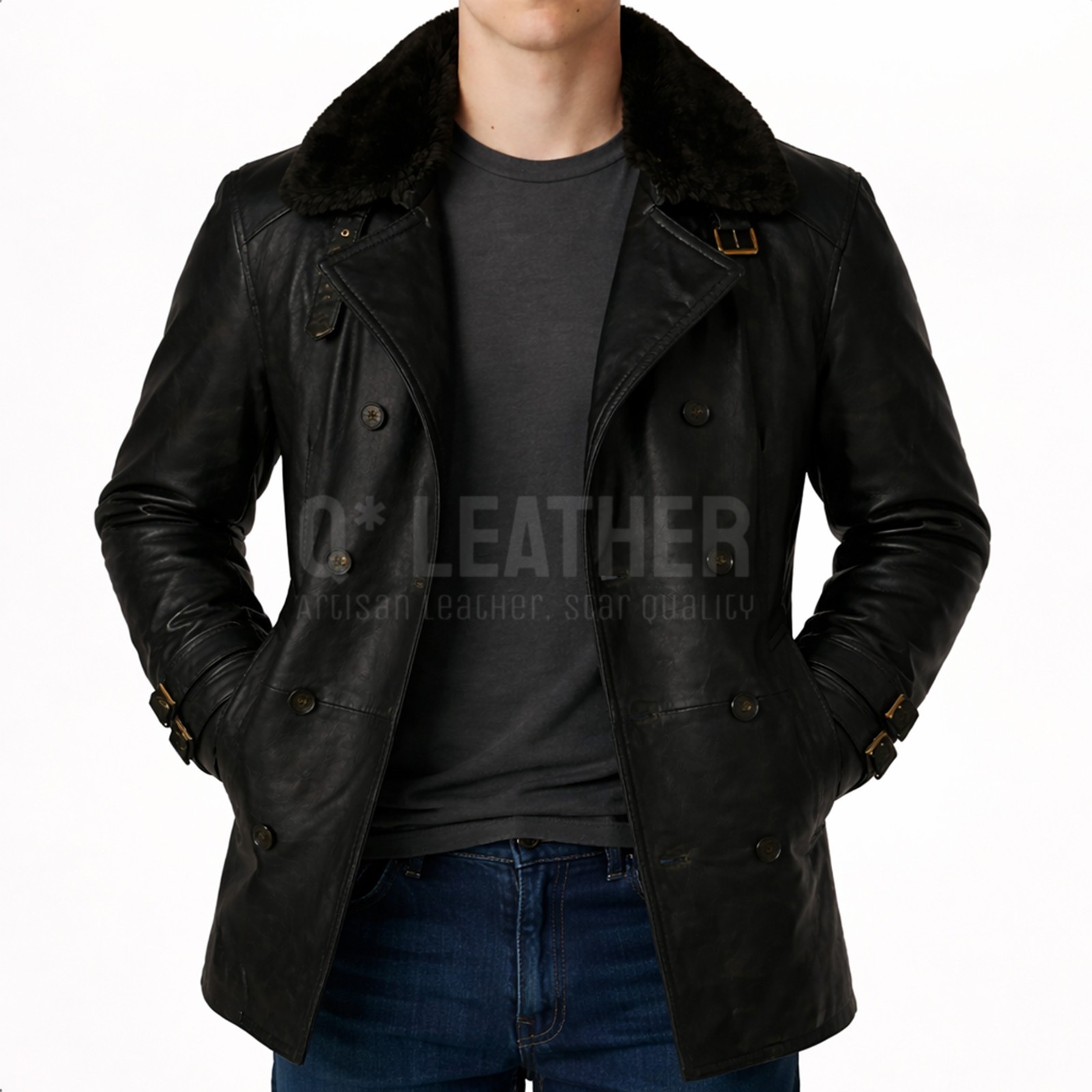Leon S Kennedy Requiem RE9 Coat Style Black Real Leather Jacket