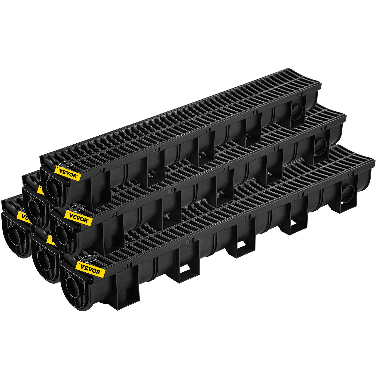 VEVOR Drainage Trench Driveway Channel Drain Kit Plastic Grate-5.8