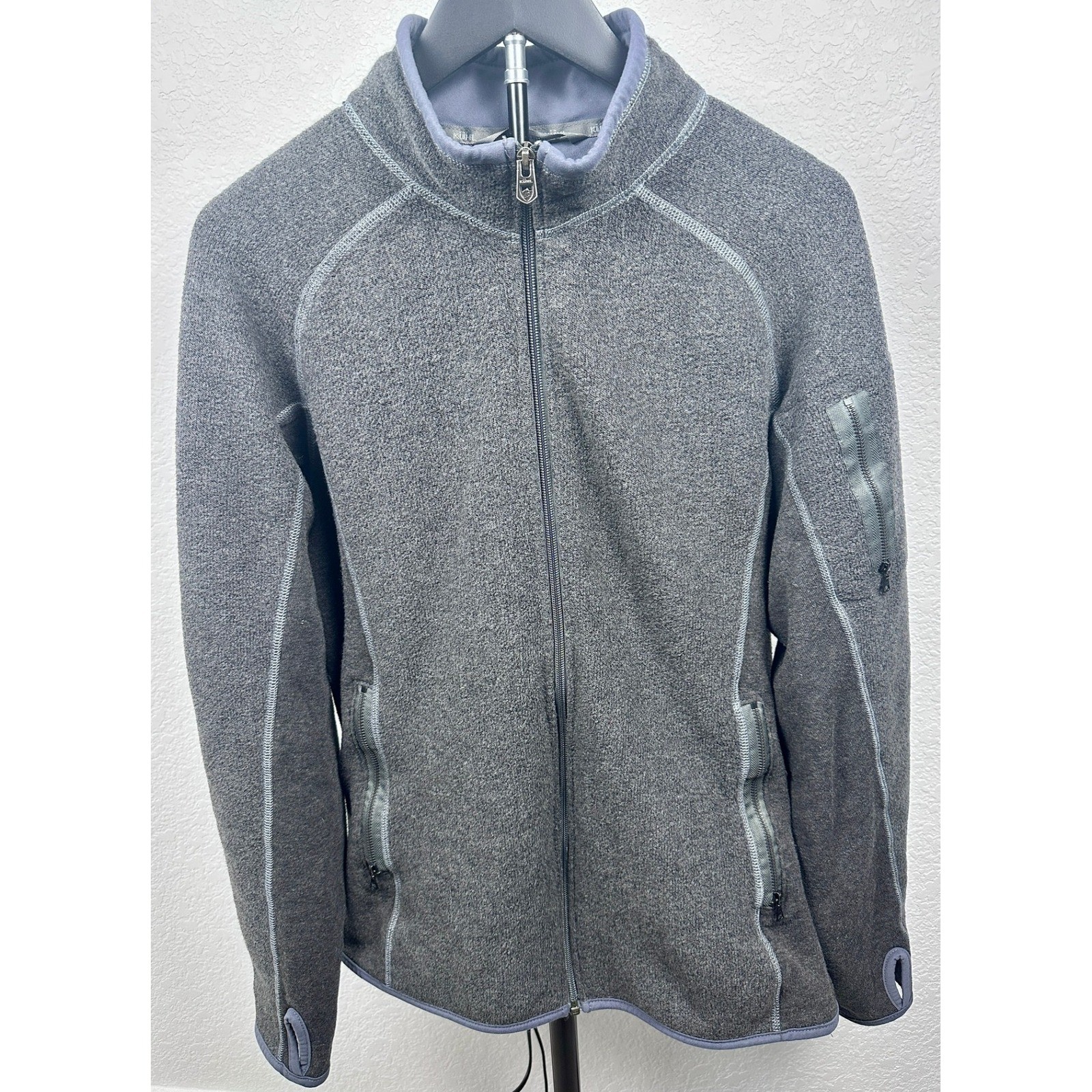 Kuhl Interceptr Fleece Jacket Charcoal Gray Mens Medium Full Zip Alfpaca