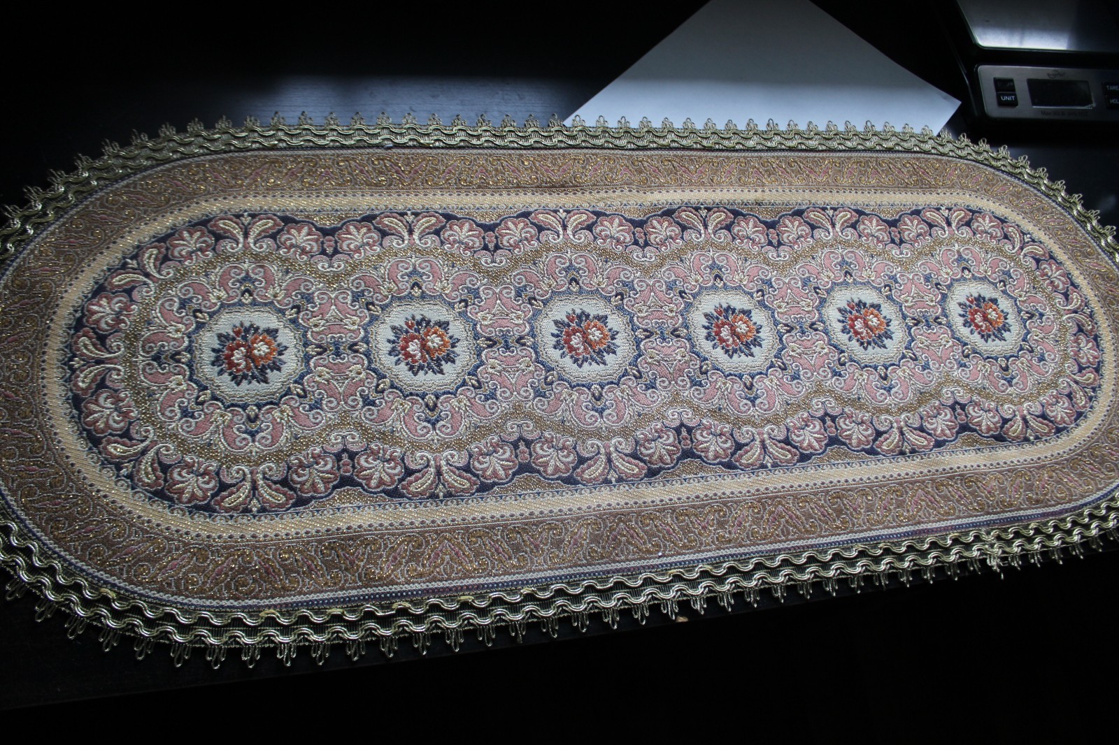 Vintage Nouvel Switzerland Oval + Round Tapestry Table Runner