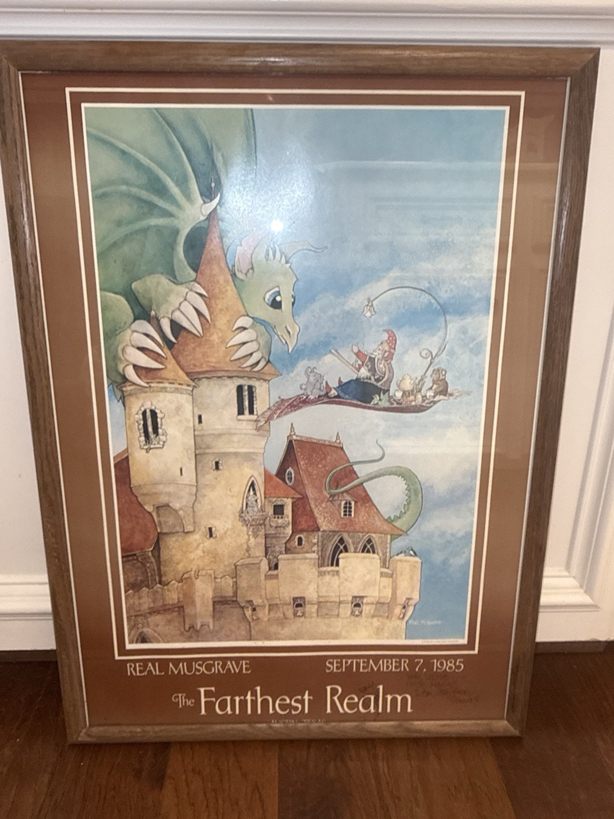 Real Musgrave Signed Fantasy Poster The Farthest Realm Pendragon 1985 Austin, TX