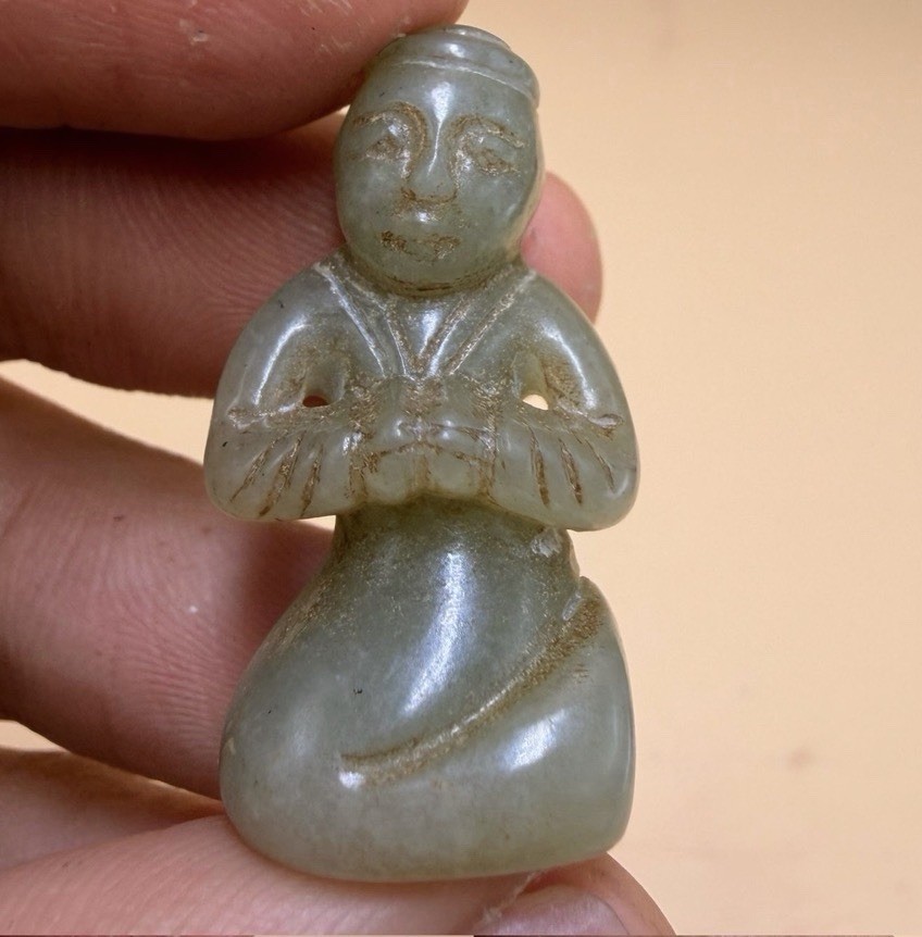 Wonderful Antique Carved Jade Stone Unique Amulet Wonderful Antique Carved Jade Stone Unique Amulet