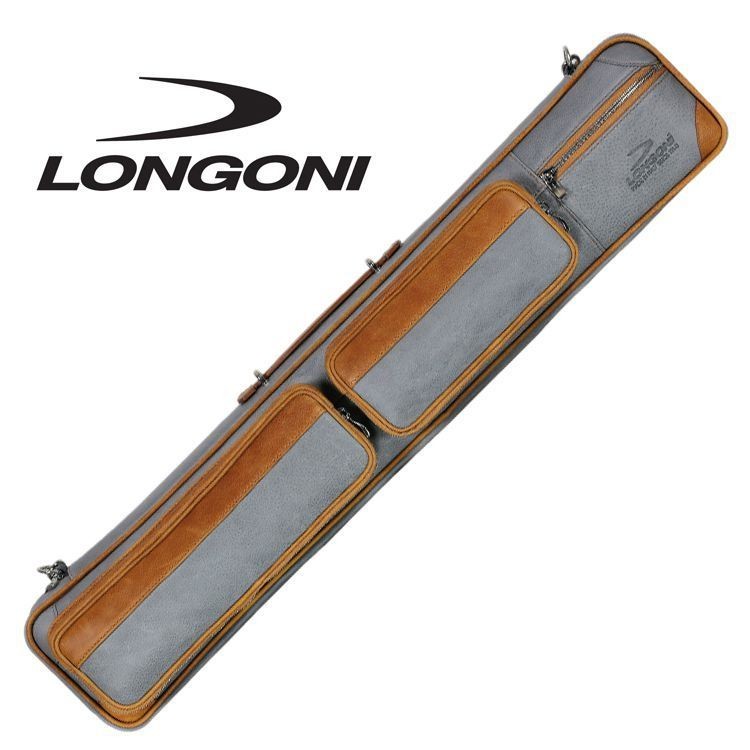 Longoni LO48GRB Essenza 4 Butts 8 Shafts Soft Leather Case Gray/Brown, Used