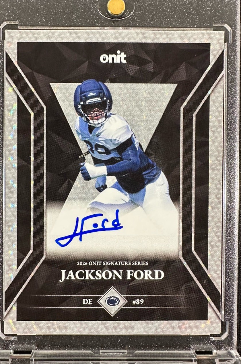 /25 Jackson Ford On Card AUTO 2026 ONIT Penn State Football White Autograph Lion