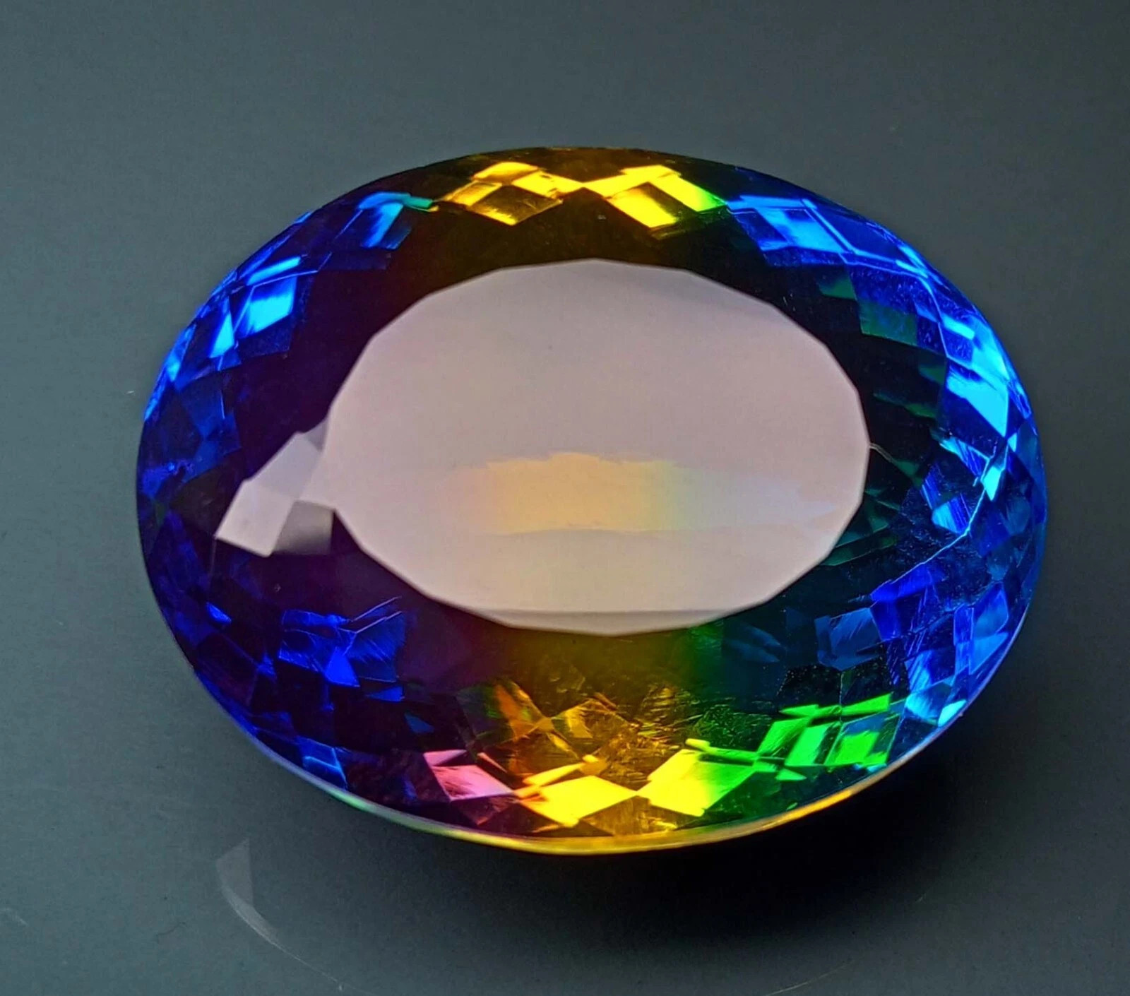 Bi-Colour 86-88 Ct Oval Cut Tourmaline Natural Certified Loose Gemstone