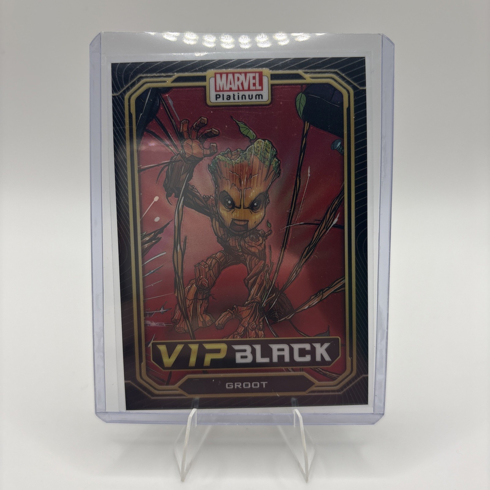 2023 Upper Deck Marvel Platinum VIP Black Achievement Groot #VIP-21 2023 Upper Deck Marvel Platinum VIP Black Achievement Groot #VIP-21