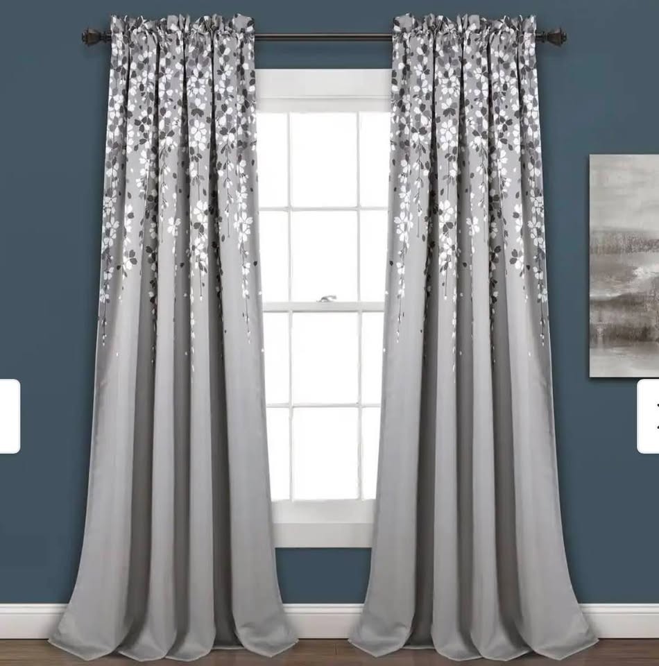 Lush Decor Weeping Flowers Room Darkening Curtain Panel Pairs MSRP: $56 95\