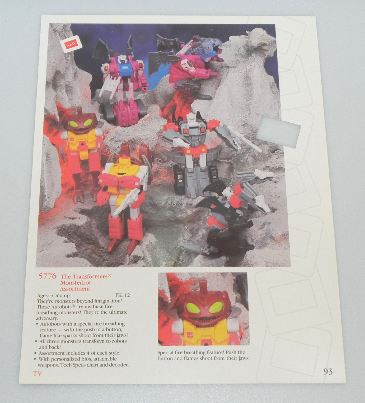 Vintage 1987 Complete Monsterbot Set Transformers G1 Catalog Print Poster Promo
