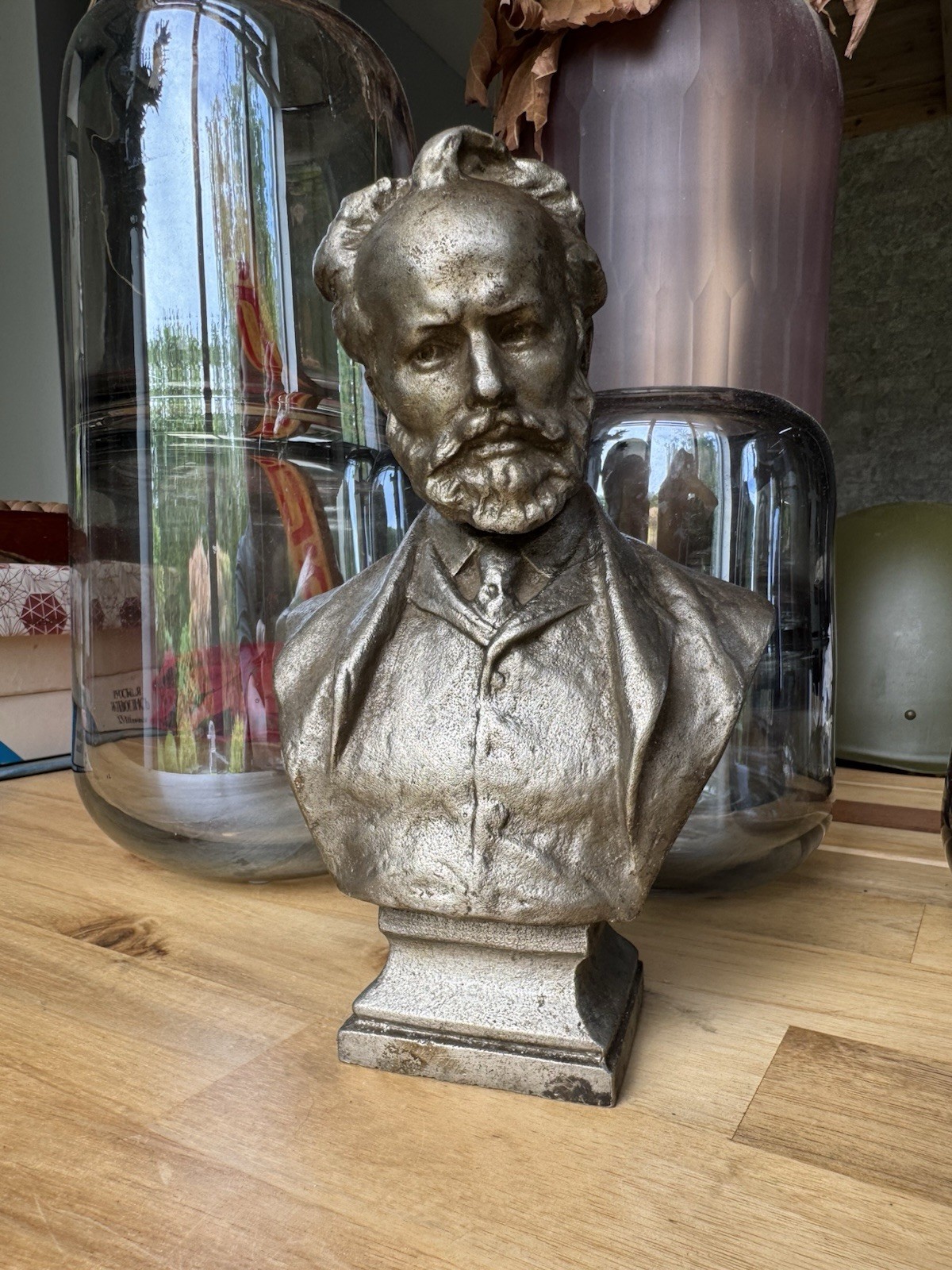 Pyotr Ilyich Tchaikovsky  vintage figurine/bust/statue, metal, 1962