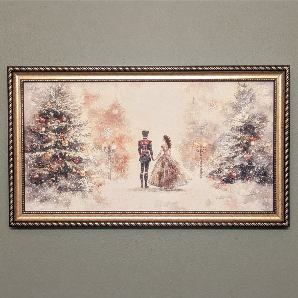 Hobby Lobby Ballerina Nutcracker Holding Hands Framed Art Viral 19\