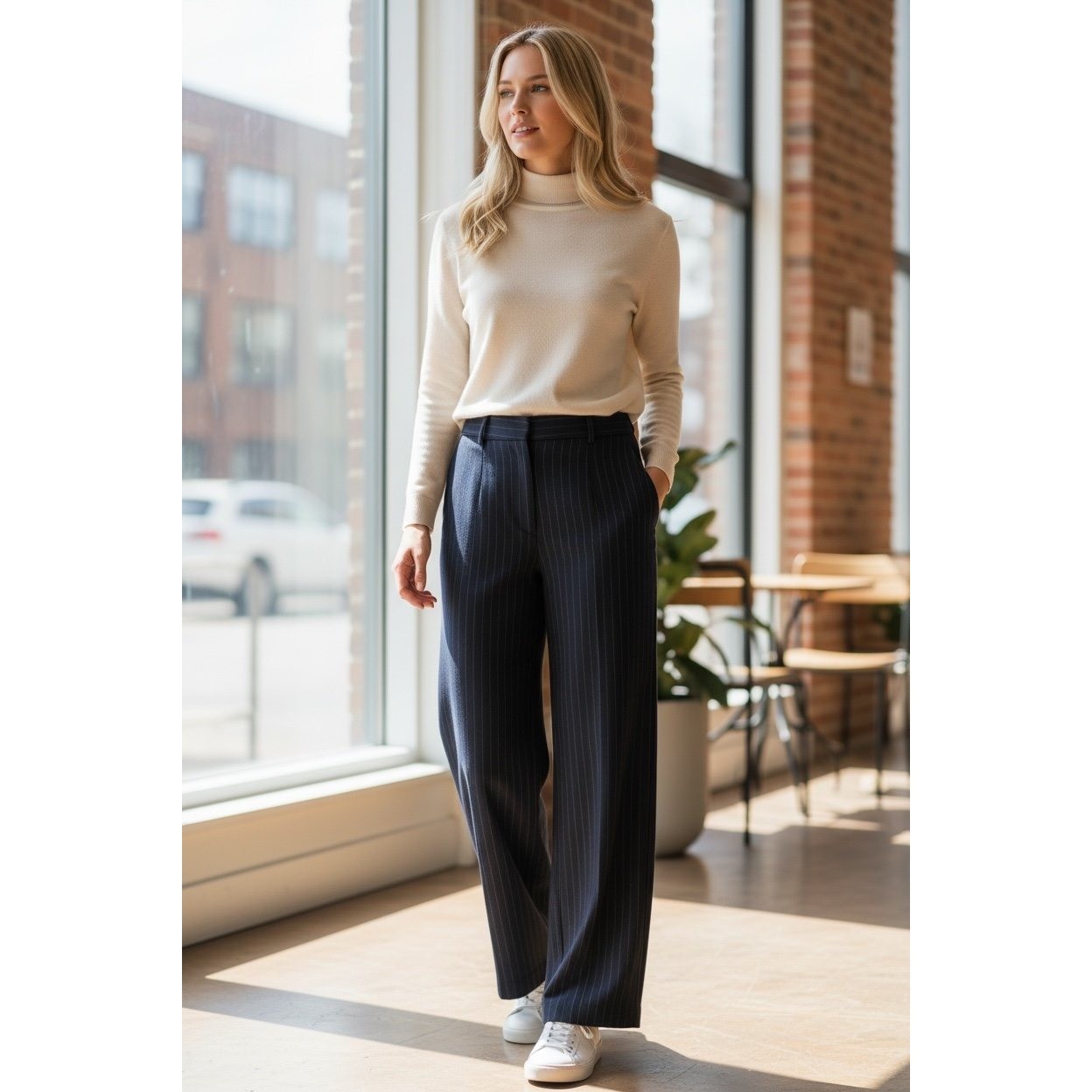 Joie navy tabanica striped pants