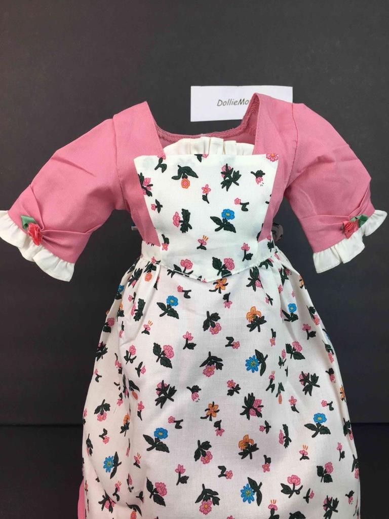 American Girl Felicity Spring Outfit~Gown~Pinner Apron~Pleasant Company tag 1994