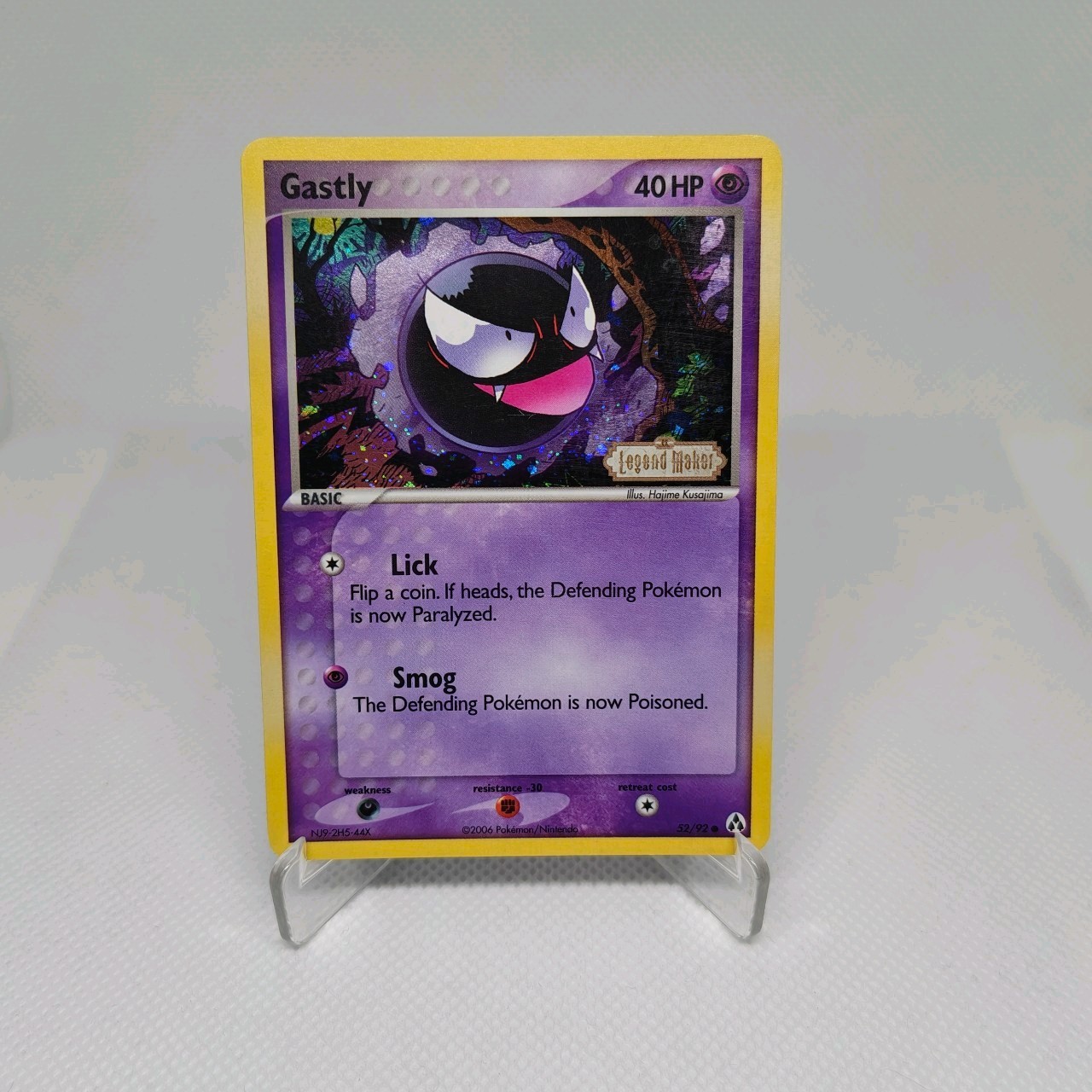 Gastly 52/92 EX Legend Maker Reverse Holo Stamped Pokemon Card ENG EX
