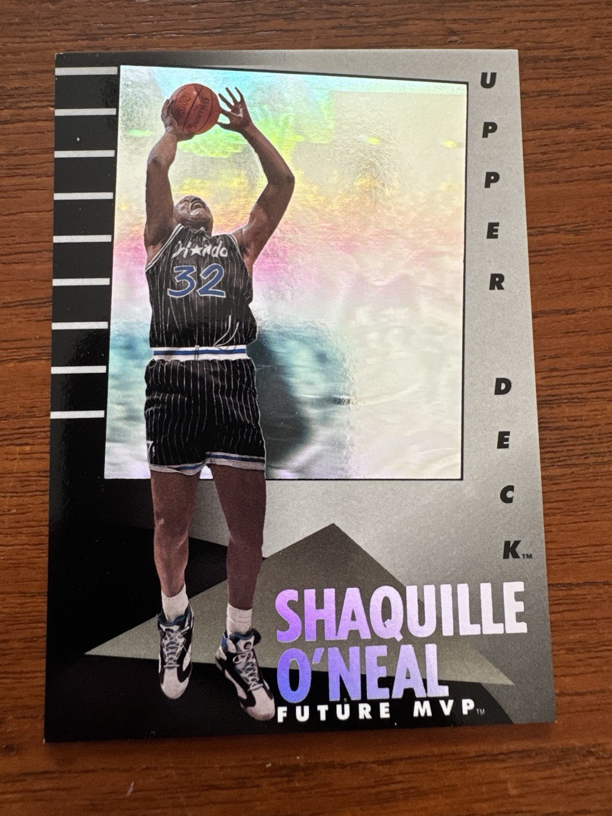 SHAQUILLE O'NEAL RC 1992-93 UPPER DECK FUTURE MVP HOLOGRAM FOIL INSERT #35 SHAQ SHAQUILLE O'NEAL RC 1992-93 UPPER DECK FUTURE MVP HOLOGRAM FOIL INSERT #35 SHAQ