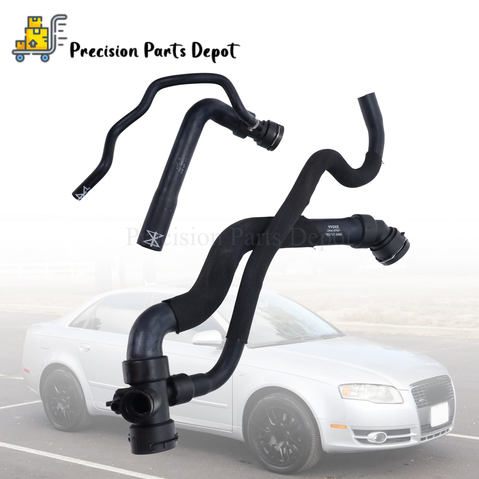 NEW Set Of 2 For 2002-2005 Audi A4 Quattro Upper Radiator Hoses US