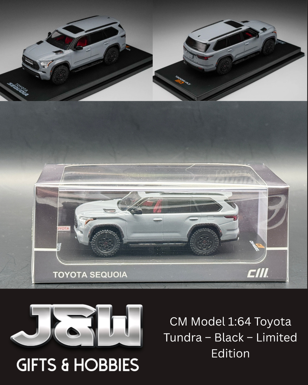 CM Model Toyota Sequoia 2024 – Cement Grey – Limited Edition 1/64