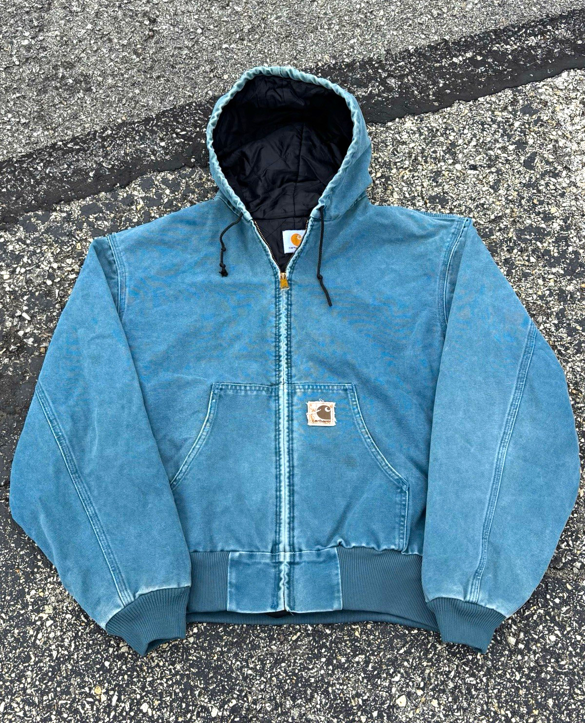 RARE Vintage 1990s Union Made Carhartt JQ296 Rare Aqua Teal Lined Active Jacket