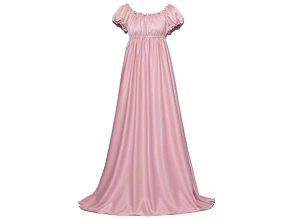 MelangCos Womens Pink Regency Dress L-XL Jane Austen Daphne Halloween Costume