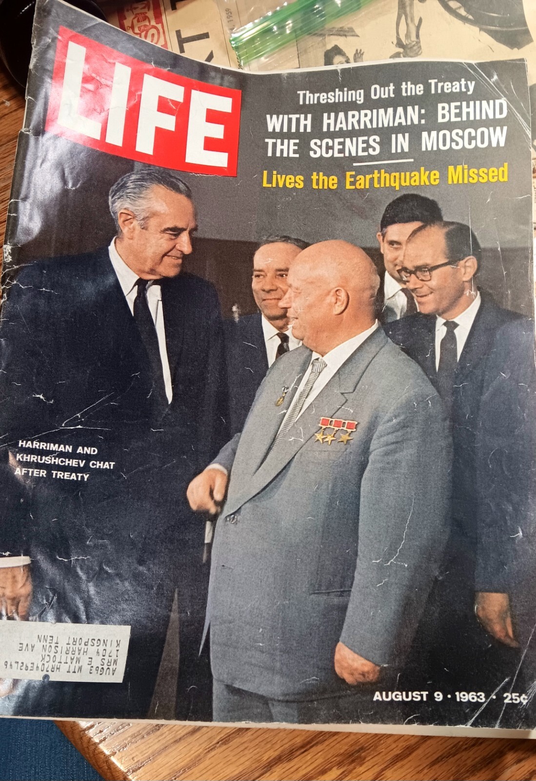 VINTAGE Life Magazine August 9, 1963 Threshing Out the Treaty Cover Photo VINTAGE Life Magazine August 9, 1963 Threshing Out the Treaty Cover Photo