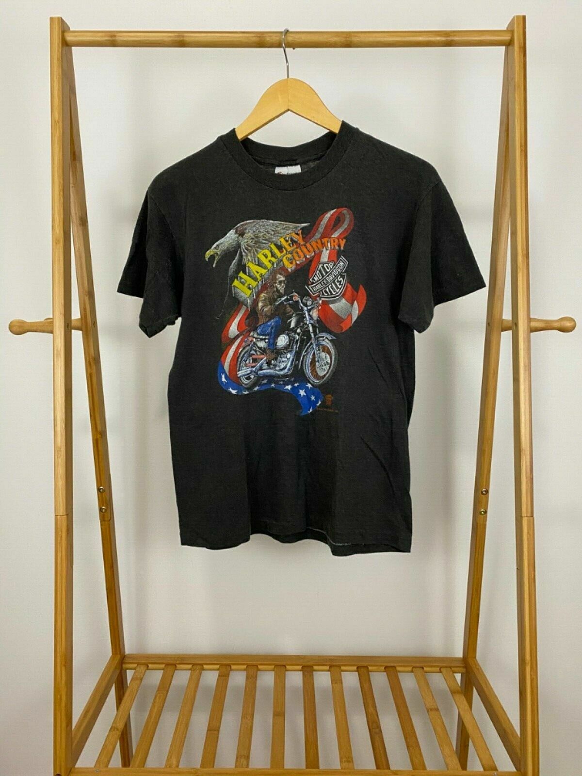 VTG 1986 Harley-Davidson 3D Country Daytona Beach Bike Bald Eagle T-Shirt L VTG 1986 Harley-Davidson 3D Country Daytona Beach Bike Bald Eagle T-Shirt L