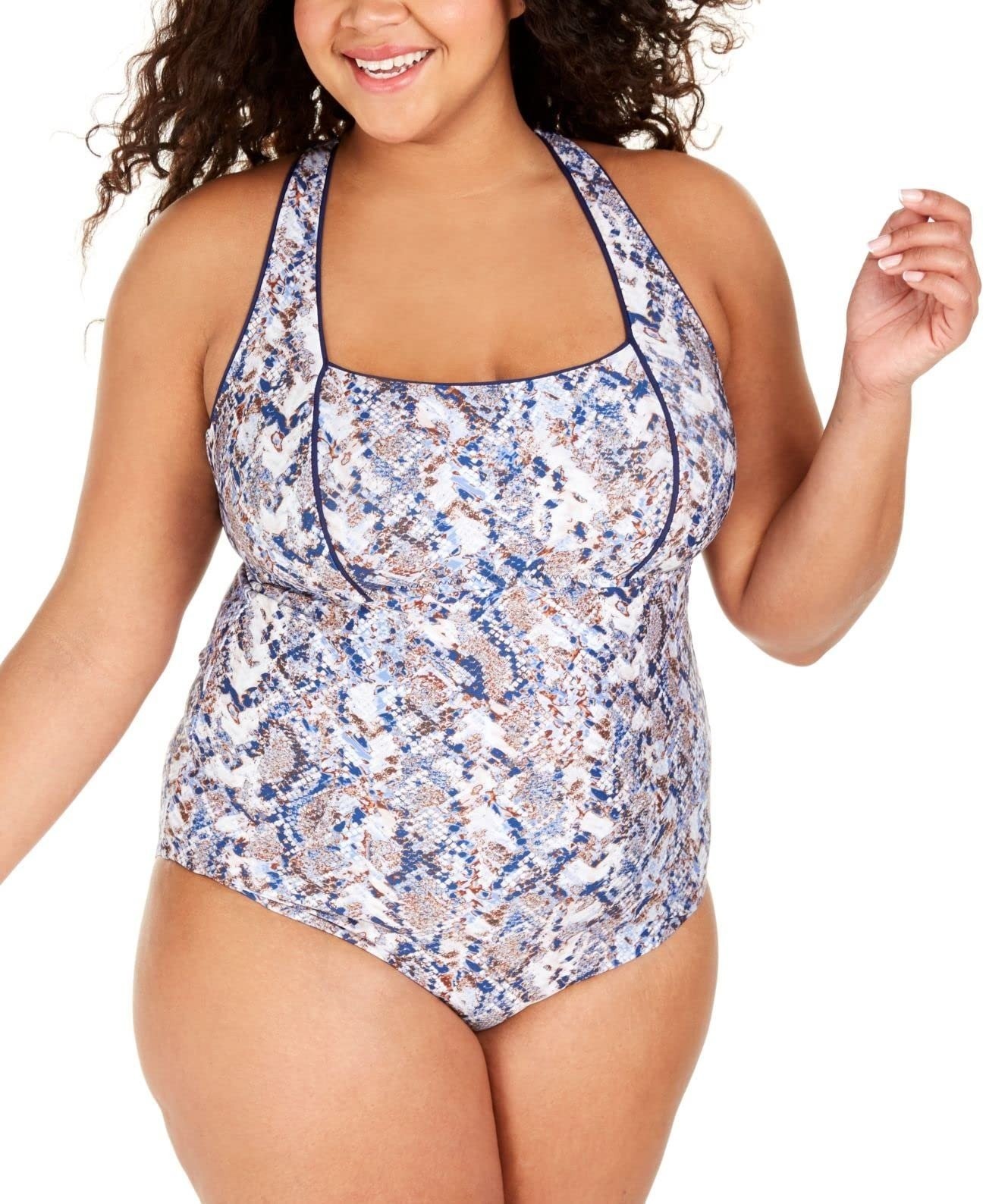 BECCA Women\'s Plus Size One Pc Swimsuit Animal Print 0X New BECCA Women\'s Plus Size One Pc Swimsuit Animal Print 0X New