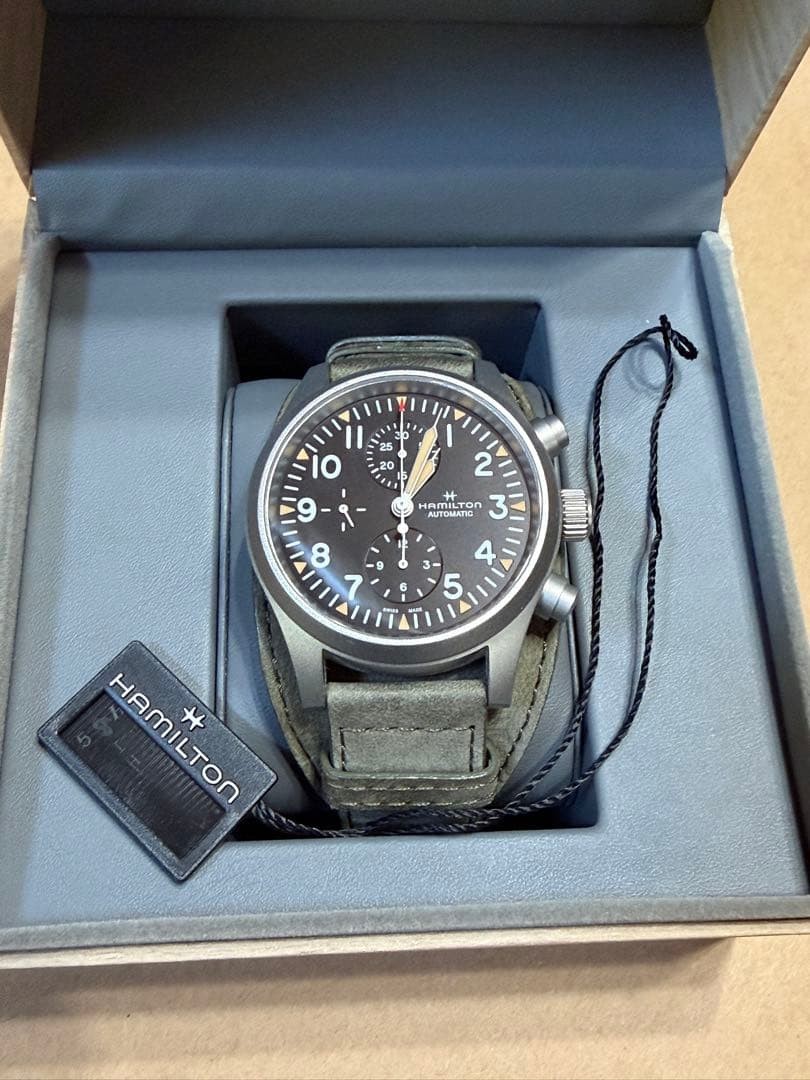 Hamilton Khaki Field Auto Chrono H71706830 44mm Sandblasted Steel Watch Box JP