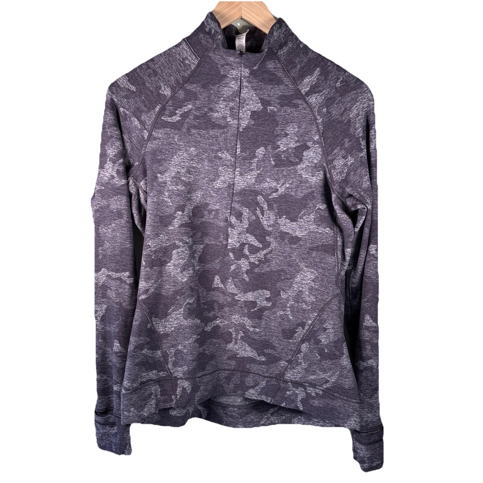 Lululemon Outrun The Elements Womens 10 Camouflage 1/2 Zip Athleisure Lululemon Outrun The Elements Womens 10 Camouflage 1/2 Zip Athleisure