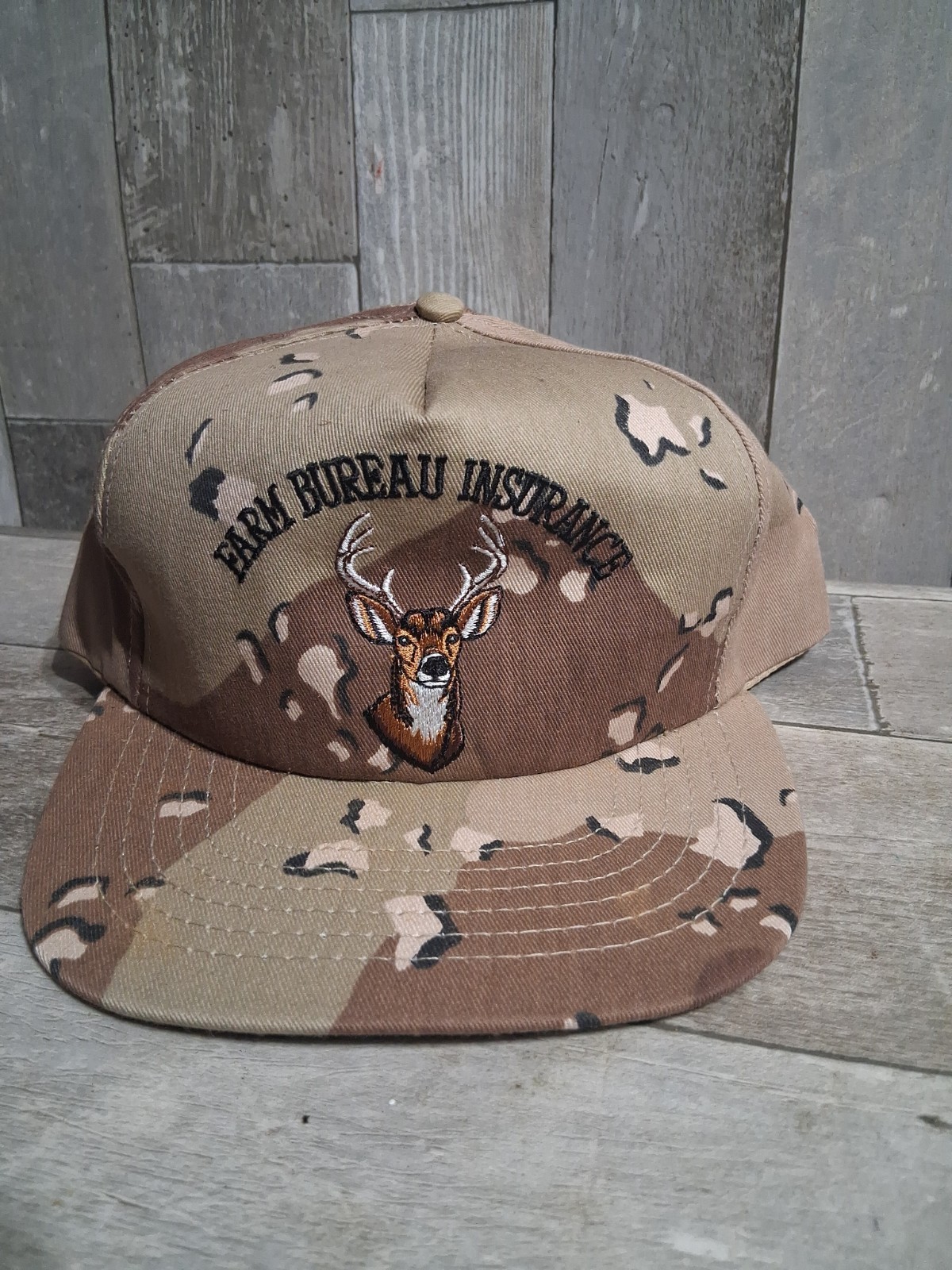 Vintage Americap Farm Bureau Camo Hat Hunting Snapback Deer Buck USA Vintage Americap Farm Bureau Camo Hat Hunting Snapback Deer Buck USA