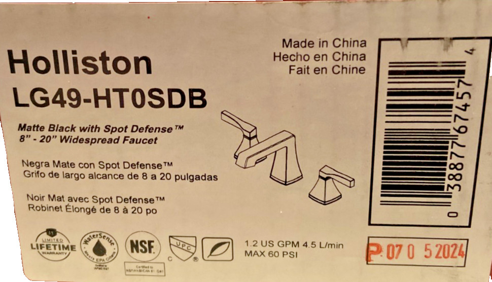 Pfister LG49-HT0SDB Holliston Matte Black 1.2 GPM Widespread Bathroom Faucet Pfister LG49-HT0SDB Holliston Matte Black 1.2 GPM Widespread Bathroom Faucet