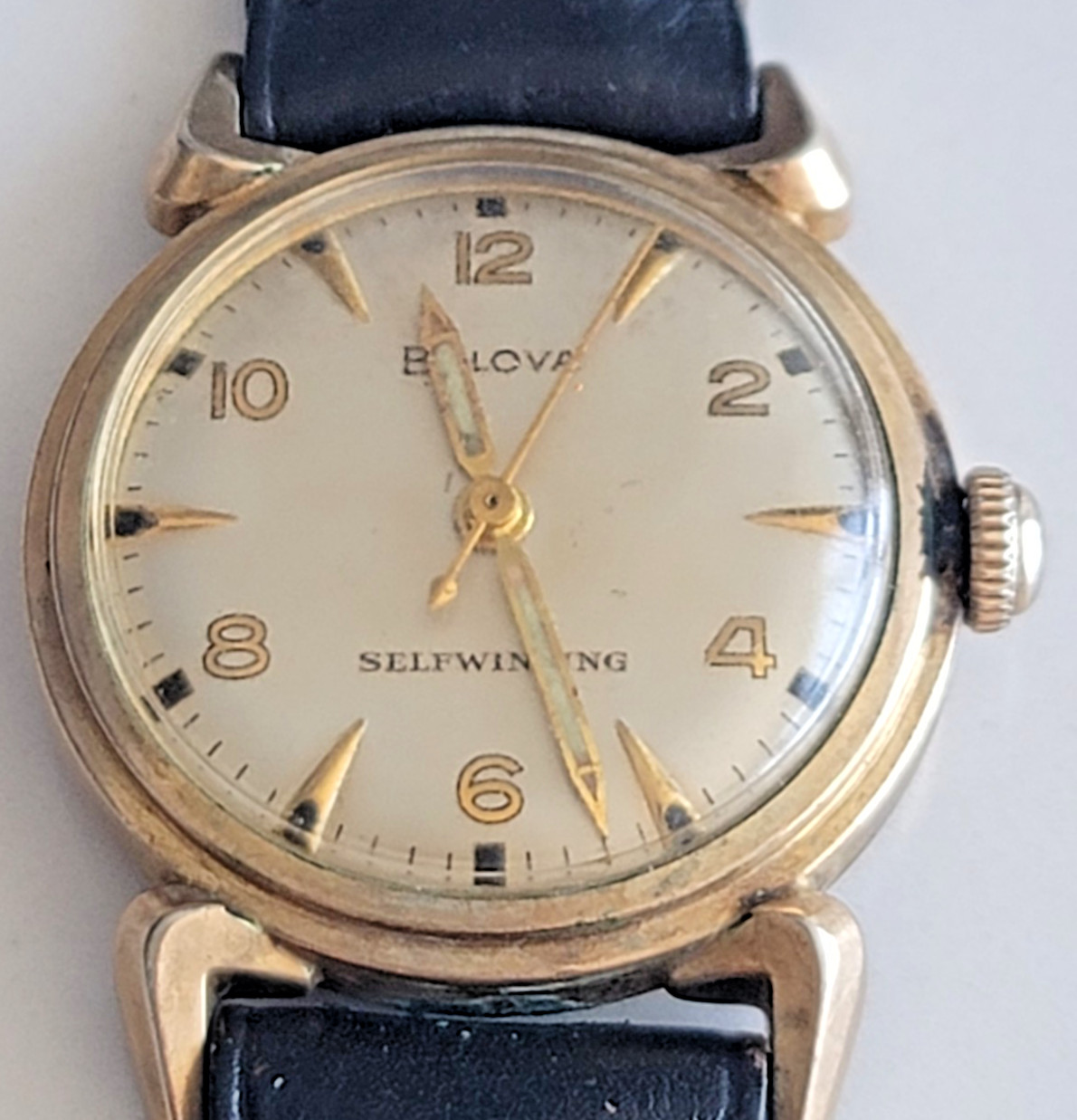 1954 Bulova Mens Watch G.F.  Fancy Lugs 10CSC Automatic Movement Runs Well SB12