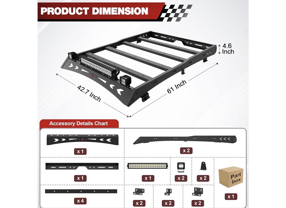 Roof Rack for 2005-2023 Tacoma Double Cab By Longson Roof Rack for 2005-2023 Tacoma Double Cab By Longson